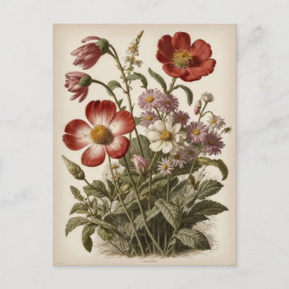 Illustratie van vintage bloemen briefkaart