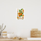 Illustratie van Vintage Botanische Abrikoos Poster (Keuken)