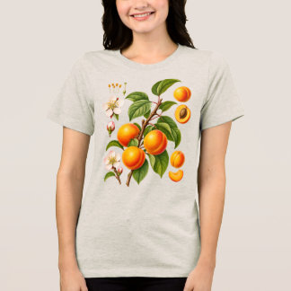 Illustratie van Vintage Botanische Abrikoos Tri-Blend Shirt
