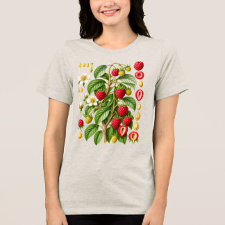 Illustratie van vintage botanische framboos Tri-Blend shirt
