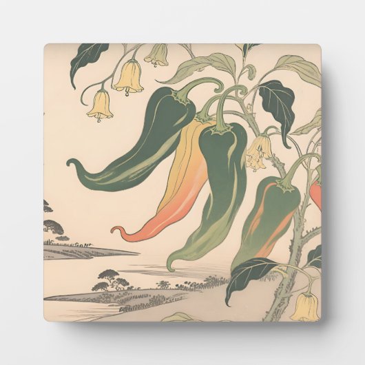 Illustratie van vintage chilipeper fotoplaat (Voorkant)