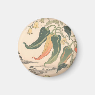 Illustratie van vintage chilipeper magneet