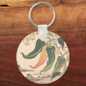 Illustratie van vintage chilipeper sleutelhanger (Voorkant)