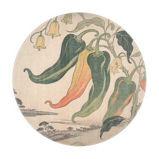 Illustratie van vintage chilipeper snijplank (Voorkant)