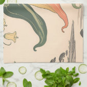 Illustratie van vintage chilipeper theedoek (Gevouwen)