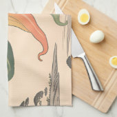 Illustratie van vintage chilipeper theedoek (Quarter Fold)