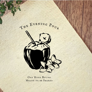 Illustratie van vintage cocktail rubberen stempel