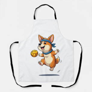 Illustratie van vintage Corgi volleybal Cute hond  Schort