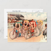 Illustratie van Vintage fietswiel Briefkaart (Voorkant / Achterkant)