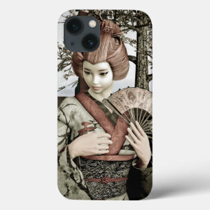 Illustratie van vintage geisha-kimono-waaier Case-Mate iPhone case