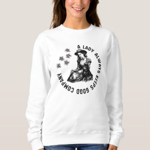 Illustratie van Vintage Heksachtige Dame en Hond Trui