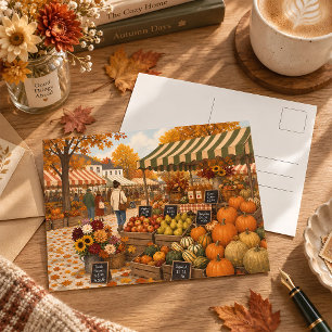 Illustratie van vintage herfstboerenmarkt oogst briefkaart