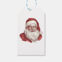 Illustratie van vintage Kerstman Cadeaulabel