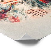 Illustratie van vintage kerstman Feestdagen Poster (Hoek)