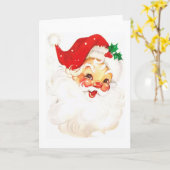 Illustratie van vintage Kerstman Kaart (Gele Bloem)