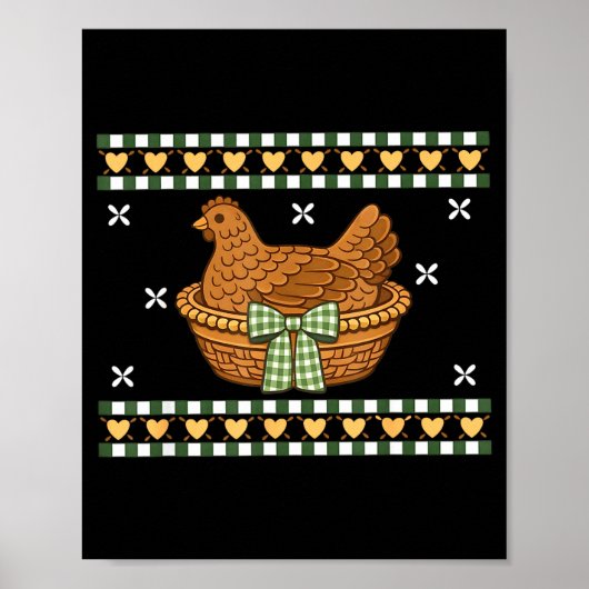Illustratie van vintage kip en oma poster (Voorkant)