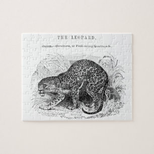 Illustratie van vintage luipaard in het wild legpuzzel