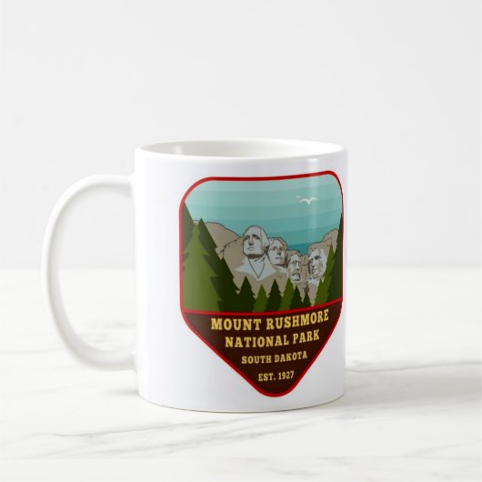 Illustratie van vintage Mount Rushmore Koffiemok (Links)