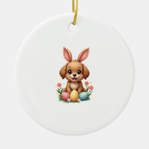 Illustratie van vintage paashaas-hond Cute puppy w Keramisch Ornament