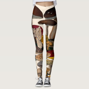 Illustratie van vintage paddenstoelen leggings
