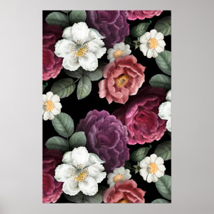 Illustratie van vintage rozen kunst poster