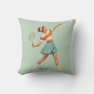 Illustratie van vintage tennisservice kussen