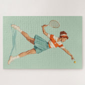 Illustratie van vintage tennisservice legpuzzel (Horizontaal)