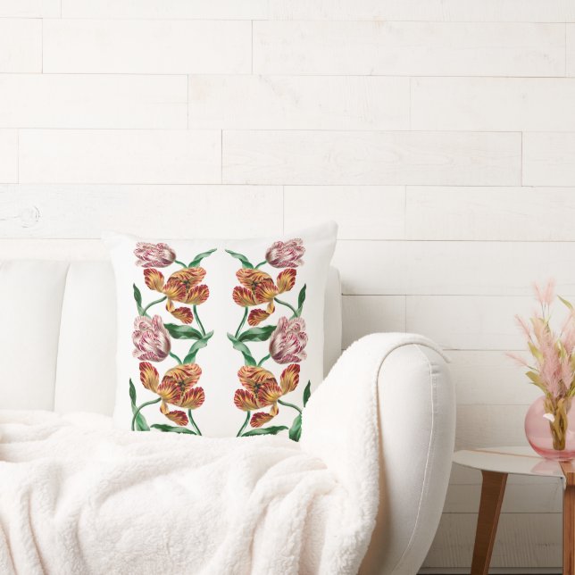 Illustratie van Vintage Tulp Botanisch Kussen (Bank)