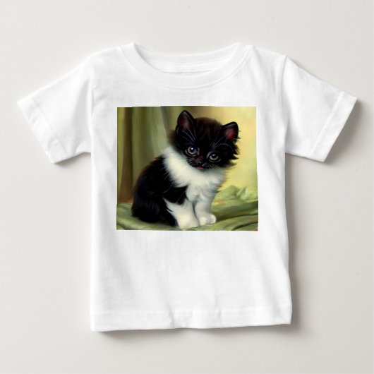 Illustratie van vintage tuxedo kitten (Voorkant)