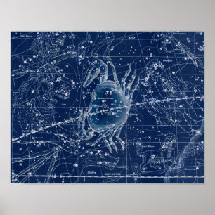 Illustratie van Vintage van de Zodiac-test bij kan Poster