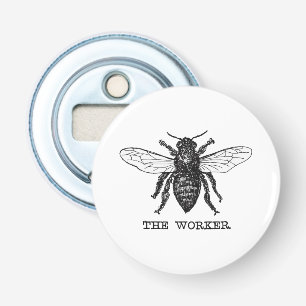 Illustratie van vintage werkbij kunst button flesopener