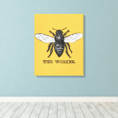 Illustratie van vintage werkbij kunst canvas afdruk (Insitu (Houten vloer))