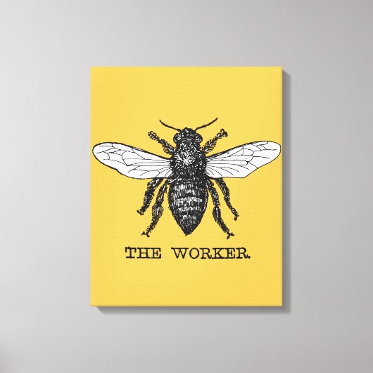 Illustratie van vintage werkbij kunst canvas afdruk (Voorkant)
