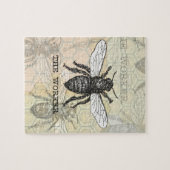 Illustratie van vintage werkbij kunst legpuzzel (Horizontaal)