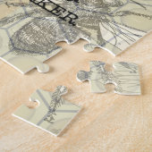 Illustratie van vintage werkbij kunst legpuzzel (Zijkant)