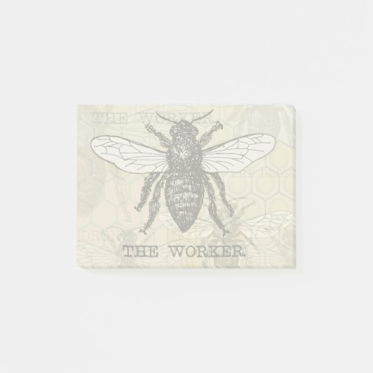 Illustratie van vintage werkbij kunst post-it® notes (Voorkant)