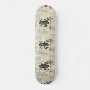 Illustratie van vintage werkbij kunst skateboard