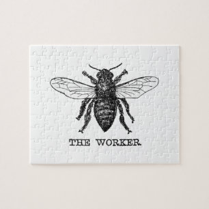 Illustratie van vintage werkbij legpuzzel