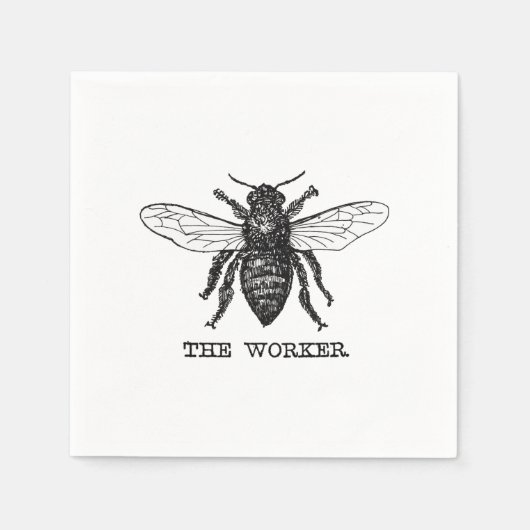 Illustratie van vintage werkbij servetten (Voorkant)