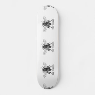 Illustratie van vintage werkbij skateboard
