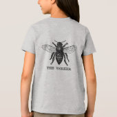 Illustratie van vintage werkbij Tri-Blend shirt (Achterkant)