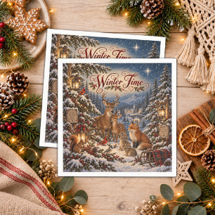 Illustratie van vintage wintertijd servet