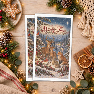 Illustratie van vintage wintertijd servet