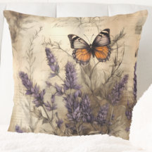 Illustratie van vlinder in vintage lavendel