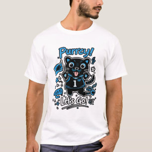 Illustratie van voetbalfan kat – Schattige mascott T-shirt