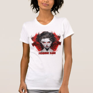 Illustratie van vrouwelijke woede donkere vrouweli t-shirt