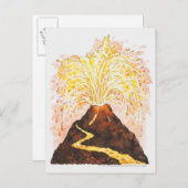 Illustratie van vulkaanuitbarsting briefkaart (Voorkant / Achterkant)