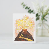 Illustratie van vulkaanuitbarsting briefkaart (Staand voorkant)