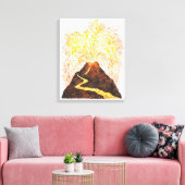 Illustratie van vulkaanuitbarsting canvas afdruk (Insitu (Woonkamer))