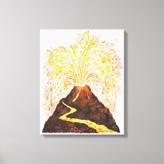 Illustratie van vulkaanuitbarsting canvas afdruk (Voorkant)